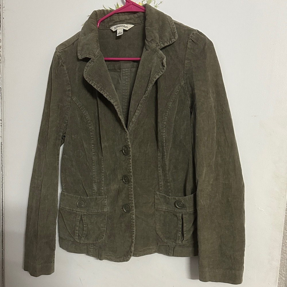 Coldwater Creek Olive Corduroy Blazer